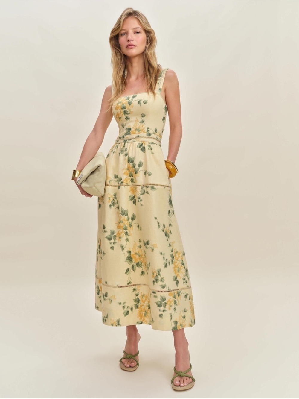 Reformation Everett Linen Dress Radiance Size 10